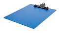 Blue clipboard with metal clip Royalty Free Stock Photo