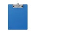 Blue clipboard with metal clip Royalty Free Stock Photo