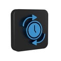 Blue Clock with arrow icon isolated on transparent background. Time symbol. Clockwise rotation icon arrow and time