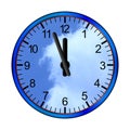 Blue clock clouds