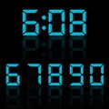 Blue clock digits