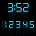 Blue clock digits