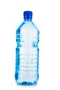Blue closed bottle with water isolated