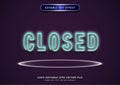 Blue closed neon text editable effect