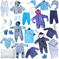 Blue clothes for baby boy Royalty Free Stock Photo