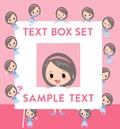 Blue clothes headband girl text box