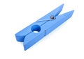 Blue clothespin on a white background. Royalty Free Stock Photo