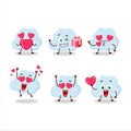 Blue cloud cartoon character with love cute emoticon Royalty Free Stock Photo