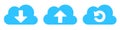 Blue Cloud Computing Icons Set