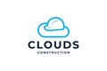 Blue cloud construction logo