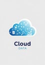 Blue cloud graphic depicting cloud data concepts. Contains icons Royalty Free Stock Photo