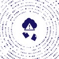 Blue Cloud hacking icon isolated on white background. Cloud leak. Abstract circle random dots. Vector Royalty Free Stock Photo