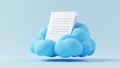 Blue Cloud Holding White Paper Sheet Royalty Free Stock Photo