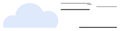 Cloud storage concept with minimalistic blue cloud and horizontal lines representing data transfer Royalty Free Stock Photo
