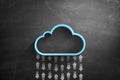 Cloud computing concept on blackboard Royalty Free Stock Photo