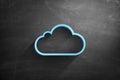 Blue cloud icon on blackboard Royalty Free Stock Photo