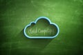 Blue cloud icon on blackboard Royalty Free Stock Photo