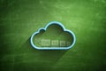 Blue cloud icon on blackboard Royalty Free Stock Photo