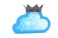 Blue cloud icon. 3D rendering. Royalty Free Stock Photo