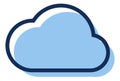 Blue cloud icon. Fluffy curved shape sign Royalty Free Stock Photo