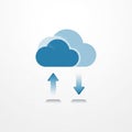 Blue cloud icon with gradient arrows Royalty Free Stock Photo