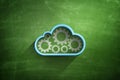 Blue cloud icon on blackboard Royalty Free Stock Photo