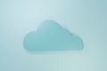 Blue Cloud icon isolated on blue background. Minimalism concept. 3D render illustration Royalty Free Stock Photo