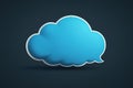 Blue Cloud Icon Material,Generative AI Royalty Free Stock Photo