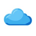 Blue cloud illustration isolated on a white background, icon, design element, weather Royalty Free Stock Photo