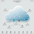 Blue cloud infographic with circuit-like design, representing digital Royalty Free Stock Photo