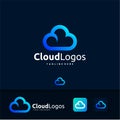 blue cloud line logo for business template Royalty Free Stock Photo