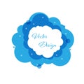 Blue cloud with a place for text in the center. Decorative frame for text, photos or images