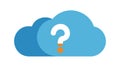 Blue Cloud with Question Mark Icon for Cloud Query, vector design Generative AI Royalty Free Stock Photo