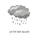 Blue Cloud Rain icon isolated on background. Modern simple cartoon forecast storm sign. Royalty Free Stock Photo