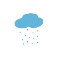 Blue Cloud Rain icon isolated on background. Modern simple flat forecast storm sign. Weather, internet concept. Trendy vector rain Royalty Free Stock Photo