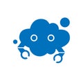 blue cloud robot logo design vector creative illustration concept