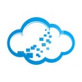 Blue cloud symbol ,big data cloud logo,big cloud technology logo Royalty Free Stock Photo