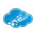 Blue cloud symbol ,big data cloud logo,big cloud technology logo Royalty Free Stock Photo