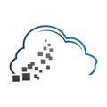 Blue cloud symbol ,big data cloud logo,big cloud technology logo Royalty Free Stock Photo
