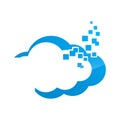Blue cloud symbol ,big data cloud logo,big cloud technology logo Royalty Free Stock Photo