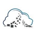 Blue cloud symbol ,big data cloud logo,big cloud technology logo Royalty Free Stock Photo