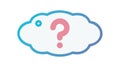 Blue Cloud Thought Bubble for Gentle Inquiry or Wonder, vector design Generative AI Royalty Free Stock Photo