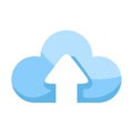 Blue Cloud Upload Icon Symbol Illustration Vector Template EPS 10 Royalty Free Stock Photo