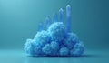Blue cloud with upward pointing arrows. Represents data upload, tech growth, digital progress, and cloud computing advancement. Royalty Free Stock Photo
