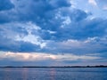 Blue clouded sky over lake