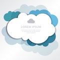 Blue clouds background. Vector illustration, modern template design with place for text Royalty Free Stock Photo