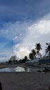 blue clouds over the sea