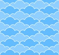 Blue clouds seamless pattern
