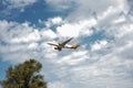 EasyJet aeroplain Porto airport approach Royalty Free Stock Photo