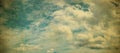 Blue cloudy sky background in vintage style Royalty Free Stock Photo